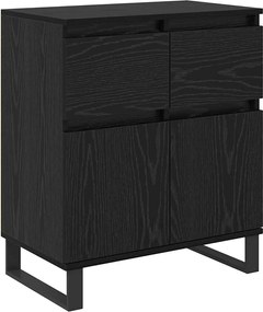 vidaXL Bufet Stejar Negru 60 x 35 x 70 cm Lemn Ingineresc și Fier