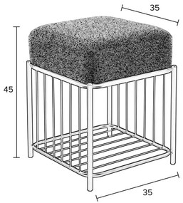 Taburet gri deschis Milou – White Label