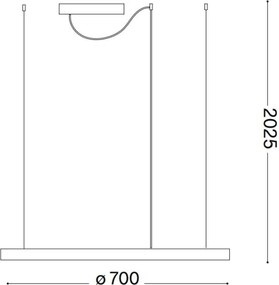 Ideal Lux - Lustră LED suspendată pe cablu ORACLE SLIM, 40 W, 230 V, 3000 K, Ø 70 cm, albă