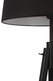 Lampadar, Lampa de podea cu trepied din lemn Calvin negru