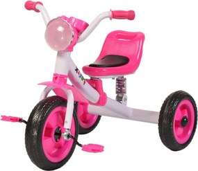 Tricicleta cu pedale NOVOKIDS™ Felix Trike ,Cu melodii si lumini, Max 20 kg, Suspensie spate, Roti din cauciuc EVA, Cadru metalic, Roz