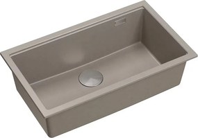 Chiuveta compozit incastrata Quadron Logan 110 bej - inox 76x44 cm