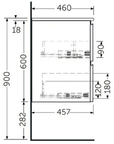 Mobilier suspendat incastrabil pentru lavoar, Joy, 80 cm alb, Rak Alb, 800x460 mm