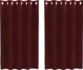 vidaXL Perdele opace 2 pcs Roșu Vin 140 x 140 cm Catifea