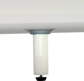 Comodă modernă cu spațiu de depozitare, alb lucios și aspect de lemn, 130x40x70 cm, Alb