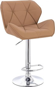 HR111W Scaun Caramel Piele Ecologica Premium Soft cu Bază Cromata