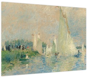 Tablou pe sticlă - Auguste Renoir, Regatta at Argenteuil, reproducere (70x50 cm)