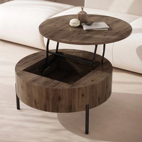 Mazzoni FRIDA Nuc Elegant – MĂSUȚĂ DE CAFEA MODERNĂ CU BLAT RABATABIL ȘI SPAȚIU DE DEPOZITARE