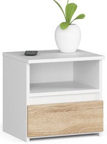 Noptieră Cincuenta (alb + stejar sonoma). 1117473