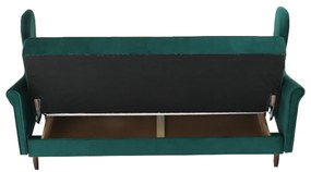 Canapea extensibilă, material textil verde, COLUMBUS