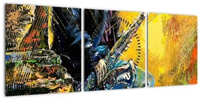 Tablou - Saxafonist (cu ceas) (90x30 cm)