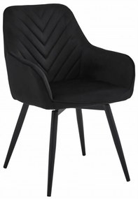 Scaun de masa rotativ NANA360 VELVET, negru