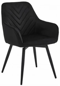 Scaun de masa rotativ NANA360 VELVET, negru