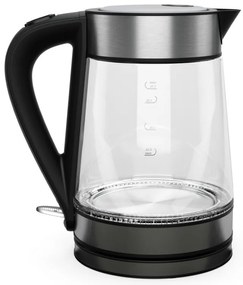 Cana electrica Tesla KT300X, Sticla, 2200W, 1,7 L, Element de incalzire ascuns, Tehnologie STRIX, Negru