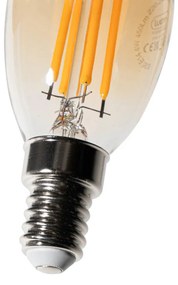 Set van 5 E14 dimbare LED lampen B35 goud 4W 450 lm 2200K