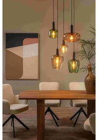 Lustră pe cablu Lucide 45408/15/99 ILONA 5xE27/40W/230V negru/bej