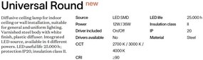 Plafoniera LED perete/tavan Universal pl d17 round 2700k
