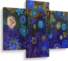 Tablou - Flori albastru închis (90x60 cm)