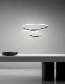 Lustra LED design modern Diva 85cm, auriu, alb sau titan