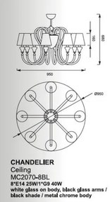 Candelabru design elegant cu 8 brate CHANDELIER
