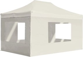 vidaXL Cort de petrecere pliabil cu pereți, crem, 4,5 x 3 m, aluminiu