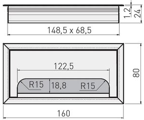 Trecere cabluri model MERIDA (Dimensiuni: 80x80 mm)