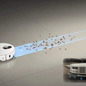Aspirator robot Xiaomi Robot Vacuum 5 Pro EU OV21GL, 55 W, 20000 Pa, 140 min, cameră triplă AI de 5 MP cu funcție de recunoaștere, stație automată de spălare și uscare, navigație dToF retractabilă, apă la 80 °C, alb