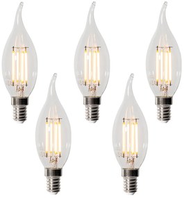 Set van 5 E14 dimbare LED lampen BXS35 helder 4W 450 lm 2200K
