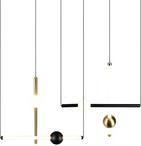 Lustră neagră/aurie LED cu intensitate reglabilă Melita – Trio