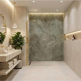 Paravan de dus Rea Flexi Transparent 70 cm auriu