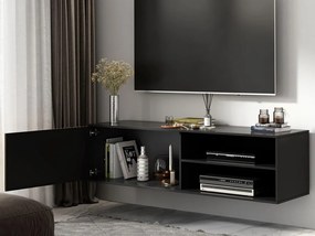 OFERTA Dulap TV suspendat MEORATI 150x40 cm, negru/dub artisan II. calitate