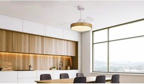 Lustra LED CCT cu ventilator si telecomanda ALASKA aspect lemn MA-8753