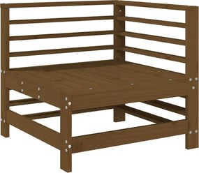 vidaXL Canapea de colț pentru grădină, maro miere, lemn masiv de pin