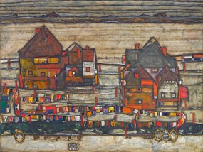 Reproducere Houses on Laundry Day, Egon Schiele