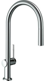Baterie bucatarie cu dus extractibil Hansgrohe Talis M54 210 cu 1 jet finisaj otel inoxidabil fara sBox
