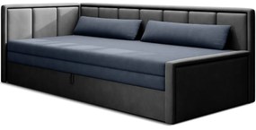 Canapea albastră/gri extensibilă/cu spațiu de depozitare cu tapițerie din chenille 214 cm Fulgeo – ELTAP