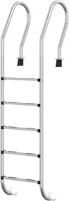 vidaXL Scară de piscină, 54x38x211 cm, oțel inoxidabil 304