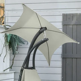 Outsunny Sezlong Suspendat cu Acoperiș, Relaxare de Lux, Design Modern, Confortabil, Gri, Perfect pentru Exterior | Aosom Romania
