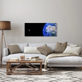 Tablou - Luna și Pământul (120x50 cm)