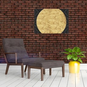 Tablou pe sticlă - Structura de aur N⁰2 (70x50 cm)