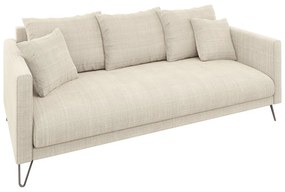 Canapea crem cu tapițerie din chenille 200 cm Freya – Ropez