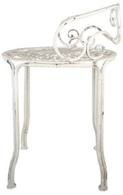 Taburet metalic shabby chic, alb, Ø 44x67 cm