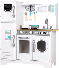 Bucătărie din lemn pentru copii cu echipamente de uz casnic