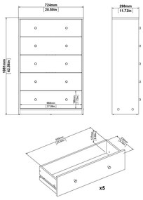 Comodă albă 72x108x30 cm May – Tvilum