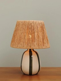 Lampa de masa, cu abajur din rafie, H42cm, Antibes