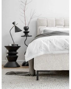 Pat matrimonial crem tapițat cu somieră 180x200 cm Eve – Miuform