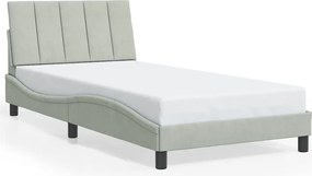 vidaXL Cadru de pat fără saltea, Hanko, gri deschis, 100x200 cm, catifea