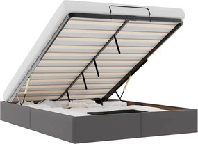 vidaXL Cadru de pat otoman fără saltea gri 140x190cm piele artificială