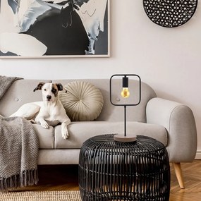 Veioza, lampa de masa design industrial Rufin negru
