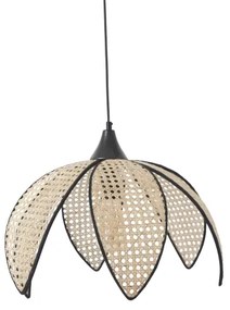 Lustră suspendată pe cablu FUME, 1xE27/40W/230V, Ø 40 cm, negru/bej